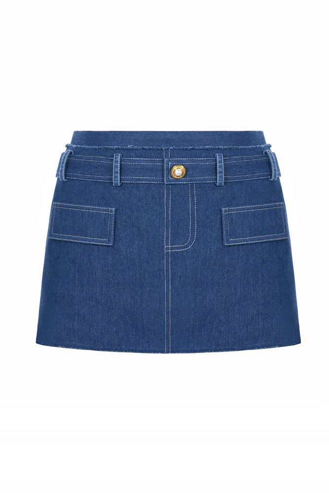 DENIM TWEED MINI SKIRT