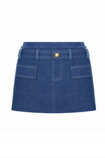 DENIM TWEED MINI SKIRT