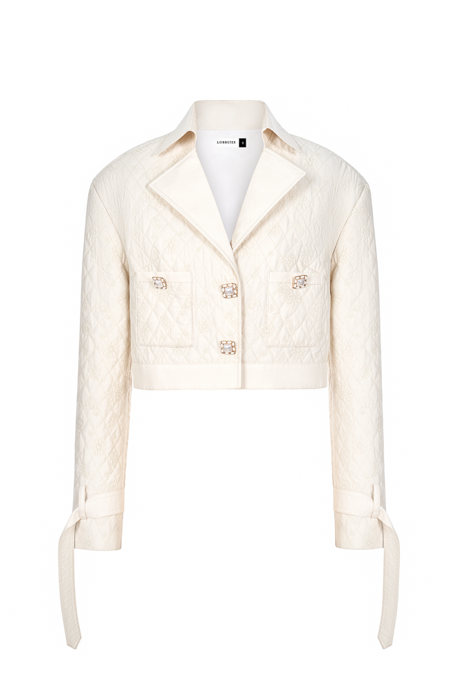 WHITE QUILTED TRENCH COAT