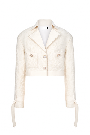 WHITE QUILTED TRENCH COAT