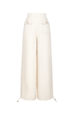 CREAM QUILTED TROUSERS