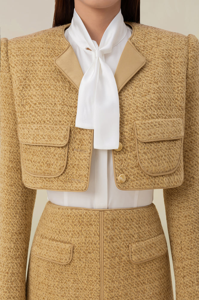 GOLD TWEED CROP JACKET