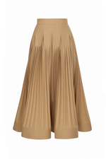 CAMEL PLEATED SKIRT