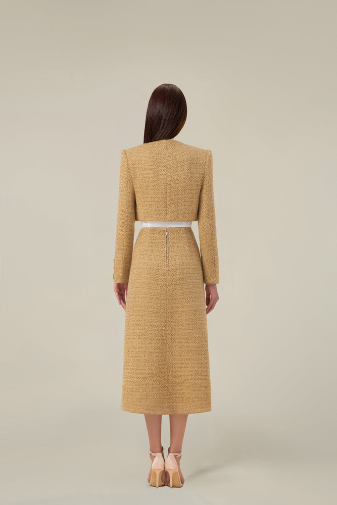 GOLD TWEED CROP JACKET