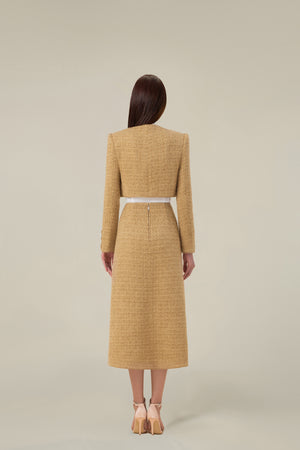 GOLD TWEED CROP JACKET