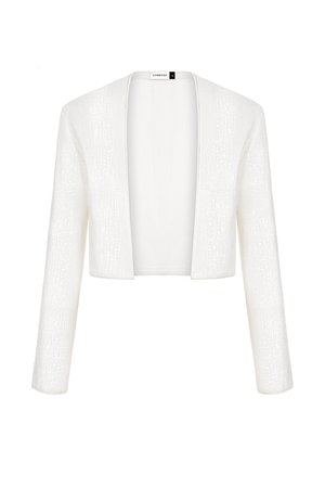 WHITE BEADED CARDIGAN