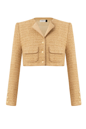 GOLD TWEED CROP JACKET