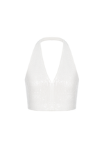 WHITE BEADED TOP