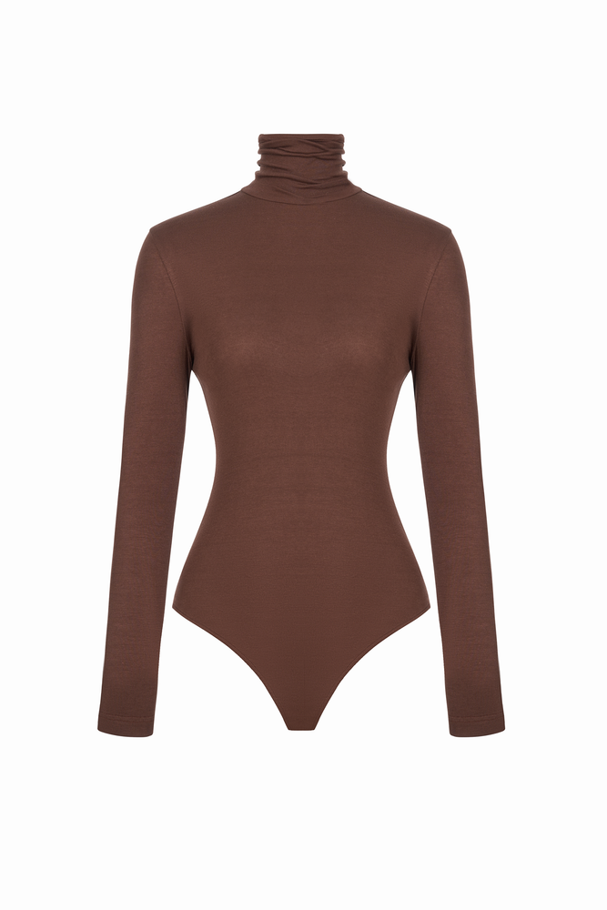 BROWN JERSEY BODYSUIT