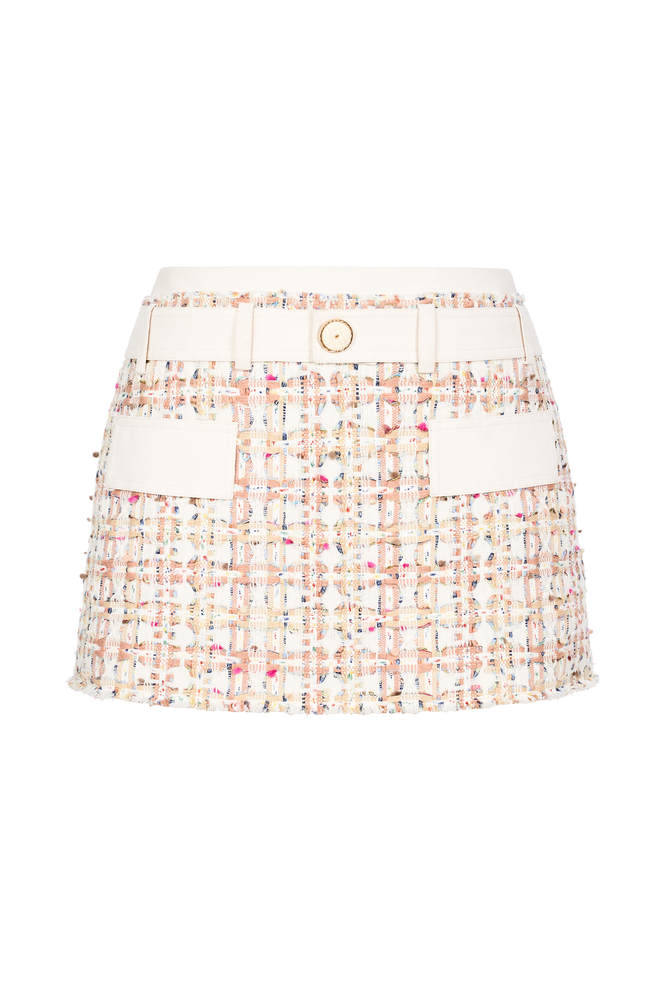 PINK TWEED MINI SKIRT