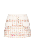 PINK TWEED MINI SKIRT