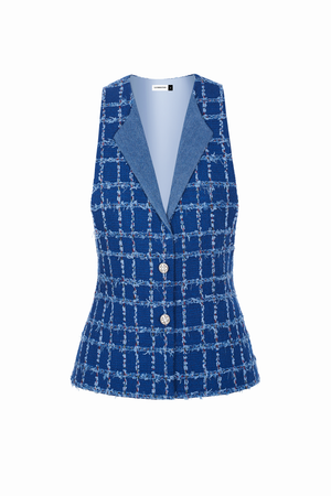 DENIM TWEED WAISTCOAT