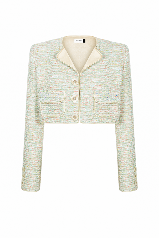 MINT TWEED CROP JACKET