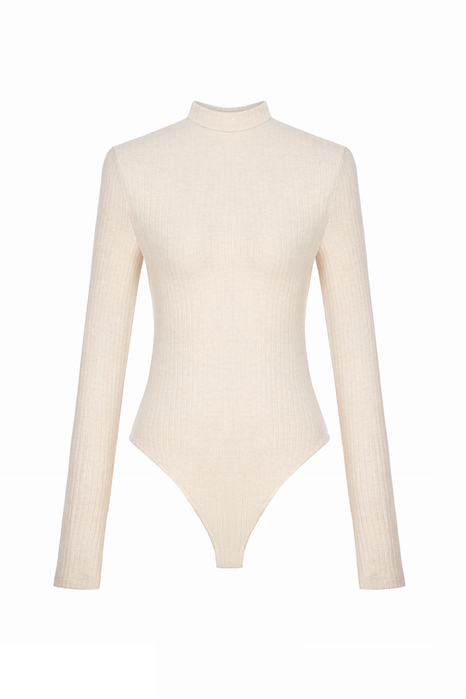 BEIGE JERSEY BODYSUIT
