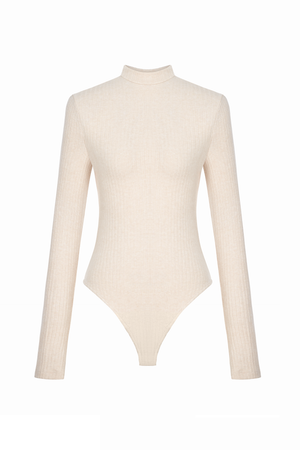 BEIGE JERSEY BODYSUIT