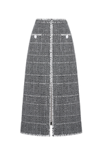 BLACK TWEED A-LINE SKIRT