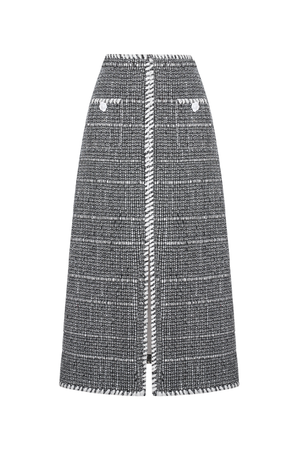 BLACK TWEED A-LINE SKIRT