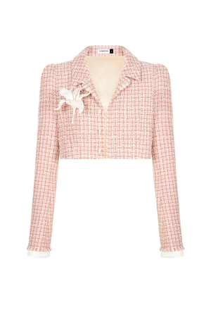 PINK TWEED CROP JACKET