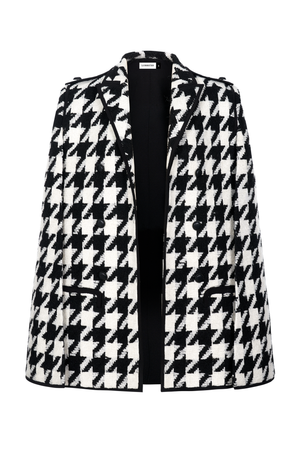 BLACK HOUNDSTOOTH CAPE