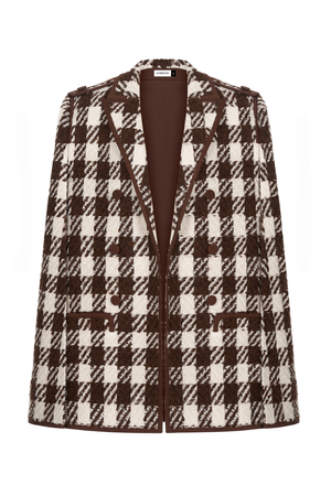 BROWN HOUNDSTOOTH CAPE