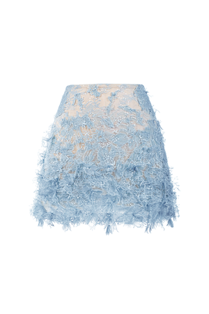 Blue Beaded Lace Skirt