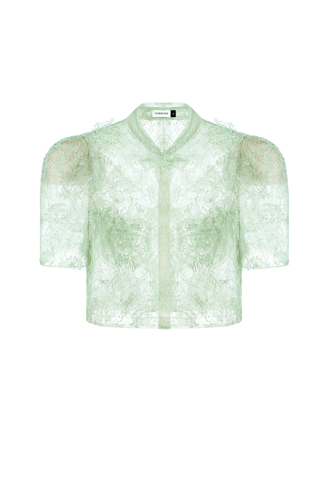 Mint Beaded Lace Top