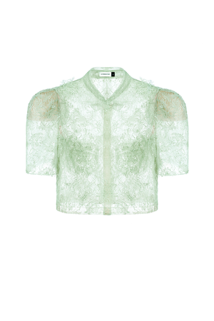 Mint Beaded Lace Top
