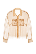 Honey Beaded Mesh Top