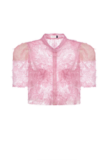 Pink Beaded Lace Top