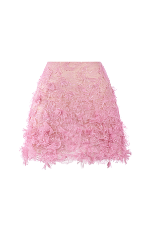 Pink Beaded Lace Skirt