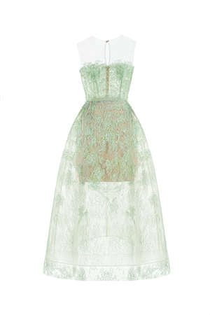 Mint Beaded Lace Mini Dress