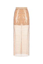 Honey Beaded Mesh Skirt