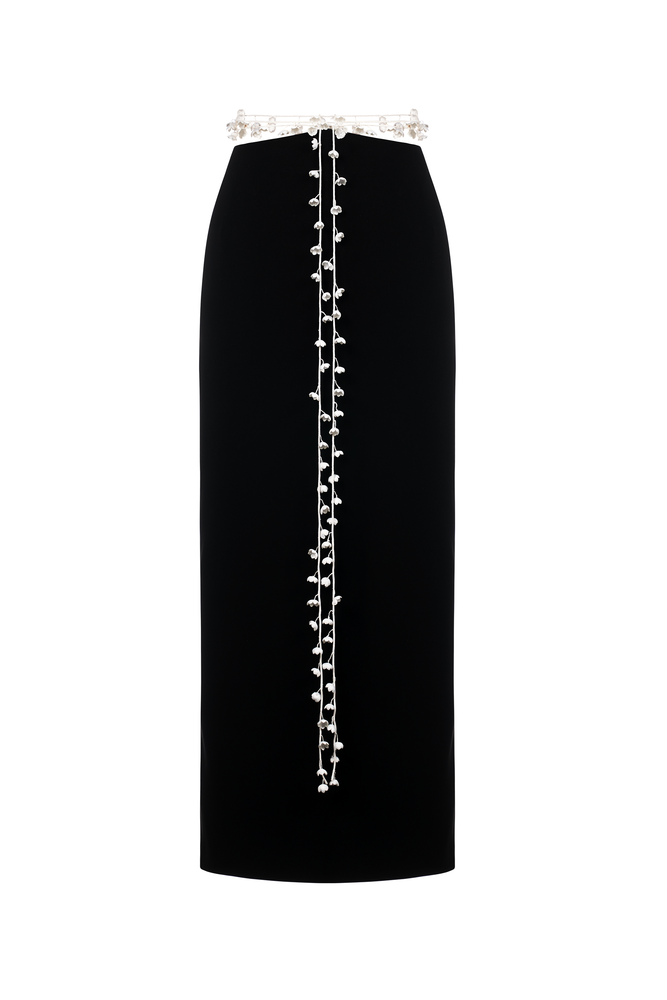 White Convallaria Black Skirt