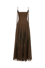 Chocolate Linen Maxi Dress
