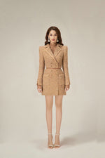 GOLD TWEED TRENCH SKIRT
