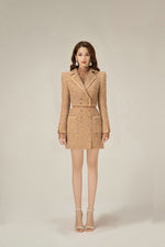 GOLD TWEED CROP JACKET