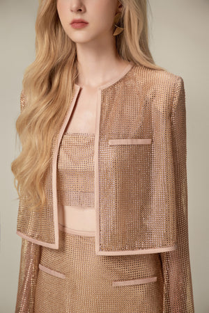 Apricot Rhinestone Top