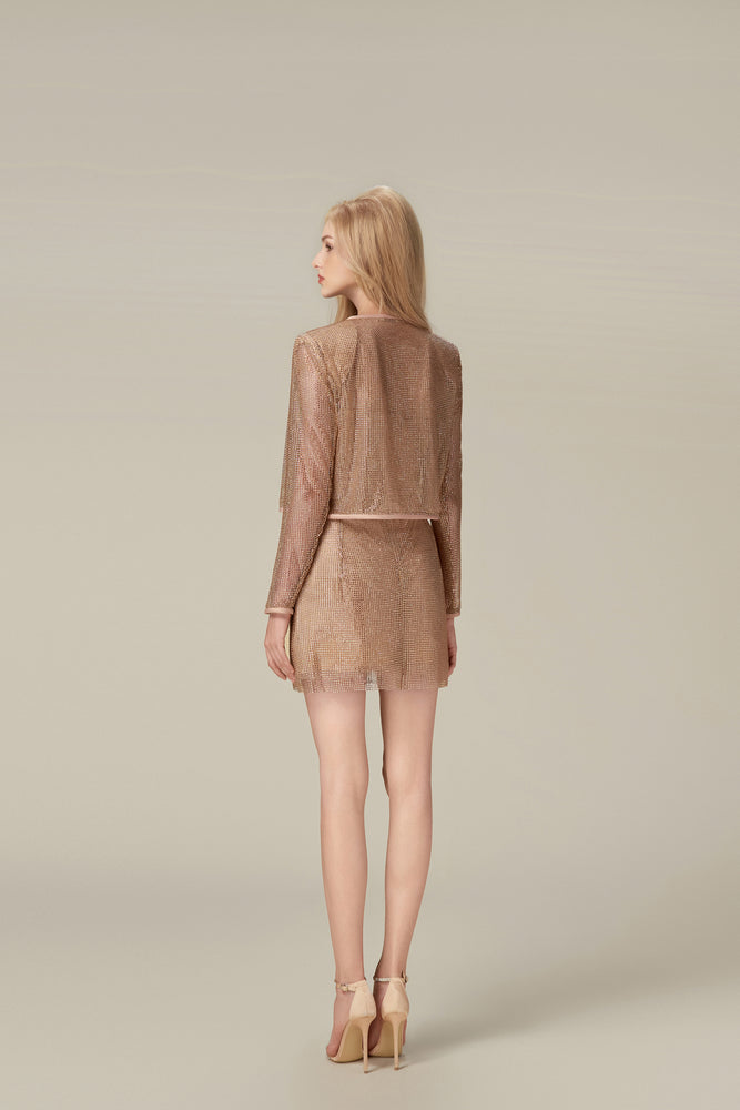 Apricot Rhinestone Skirt