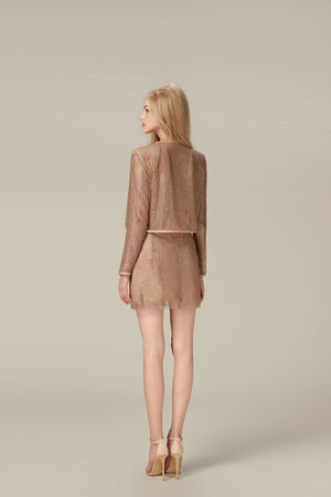 Apricot Rhinestone Skirt