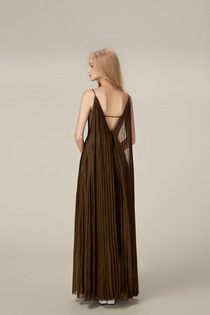 Chocolate Linen Maxi Dress