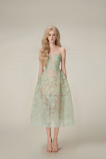 Mint Beaded Lace Mini Dress