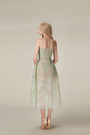 Mint Beaded Lace Mini Dress