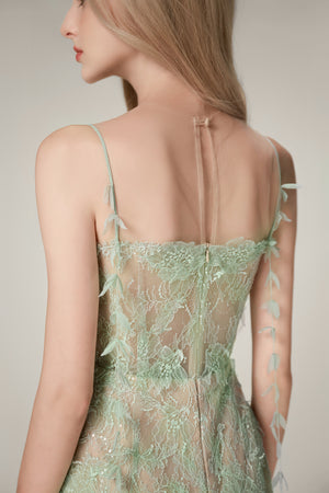 
            
                Load image into Gallery viewer, Mint Beaded Lace Pencil Dress
            
        