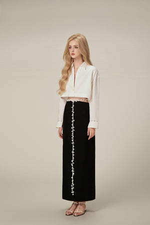White Convallaria Black Skirt