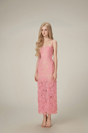 
            
                Load image into Gallery viewer, Pink Beaded Lace Pencil Dress
            
        