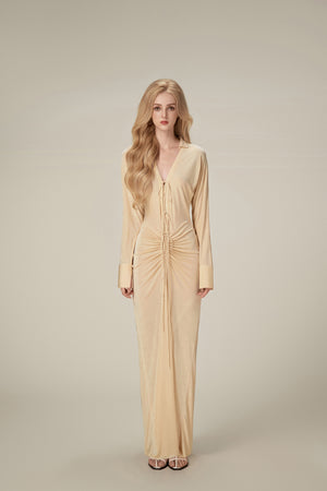 Apricot Jersey Maxi Dress