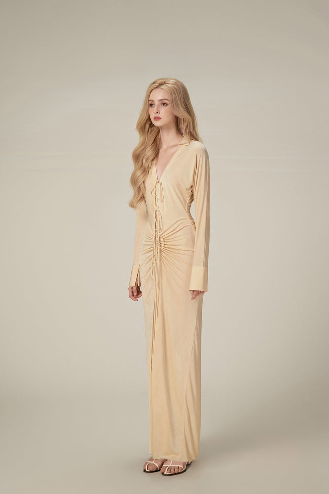 Apricot Jersey Maxi Dress