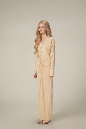 Apricot Jersey Maxi Dress