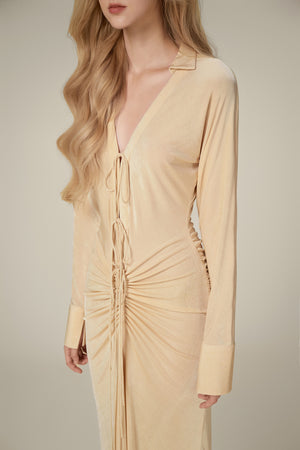Apricot Jersey Maxi Dress