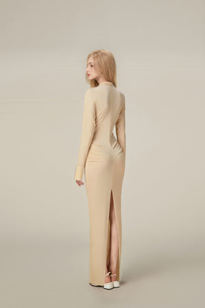 Apricot Jersey Maxi Dress